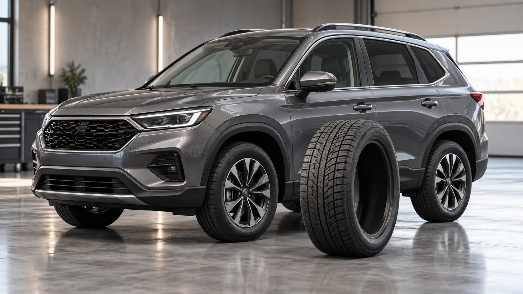 Что означает маркировка SUV на шинах - техническая предметная сцена для статьи TechHelp.