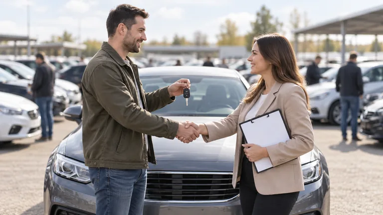Автомобили на площадке для продажи